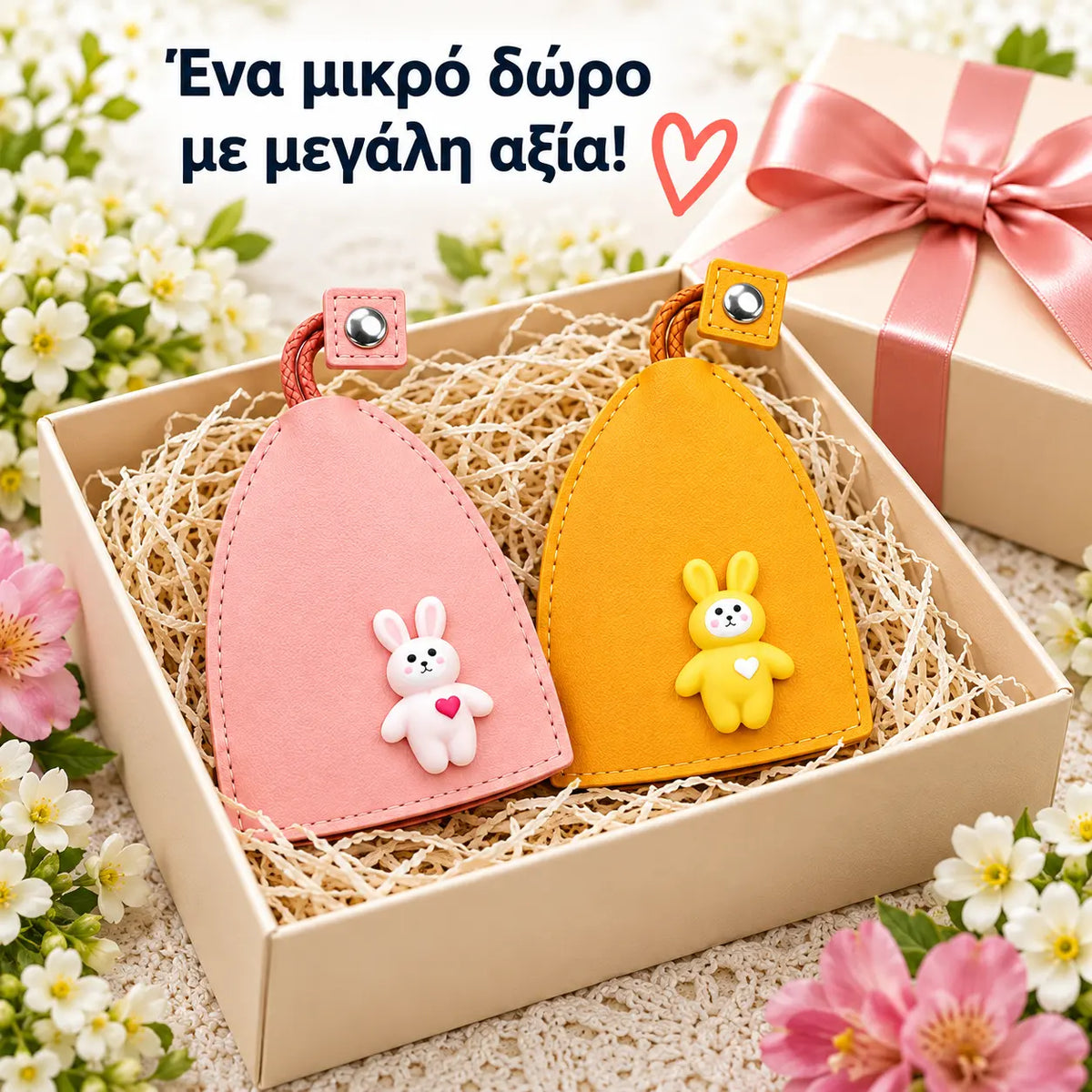 ⏰Αξιολάτρευτη θήκη/μπρελόκ σε σχήμα λαγουδάκι🐇 – Μια βελούδινη θήκη που μπορεί να χωρέσει κλειδιά, κέρματα και κάρτες. Μια εξαιρετική επιλογή δώρου🔑