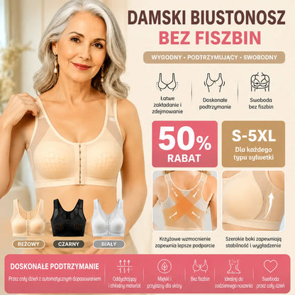 🔥Kup 1, a otrzymasz 2 gratis 【S-5XL】【3 sztuki】Damski oddychający, nieelastyczny biustonosz sportowy
