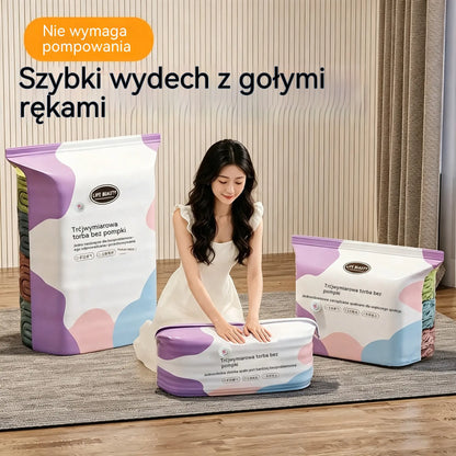 🧳 5 sztuk za jedyne 109 zł 💨 Duże, elastyczne worki próżniowe do przechowywania: Nie wymagają pompki, są szczelne, idealne do oszczędzania miejsca w walizce i w domu ✈️