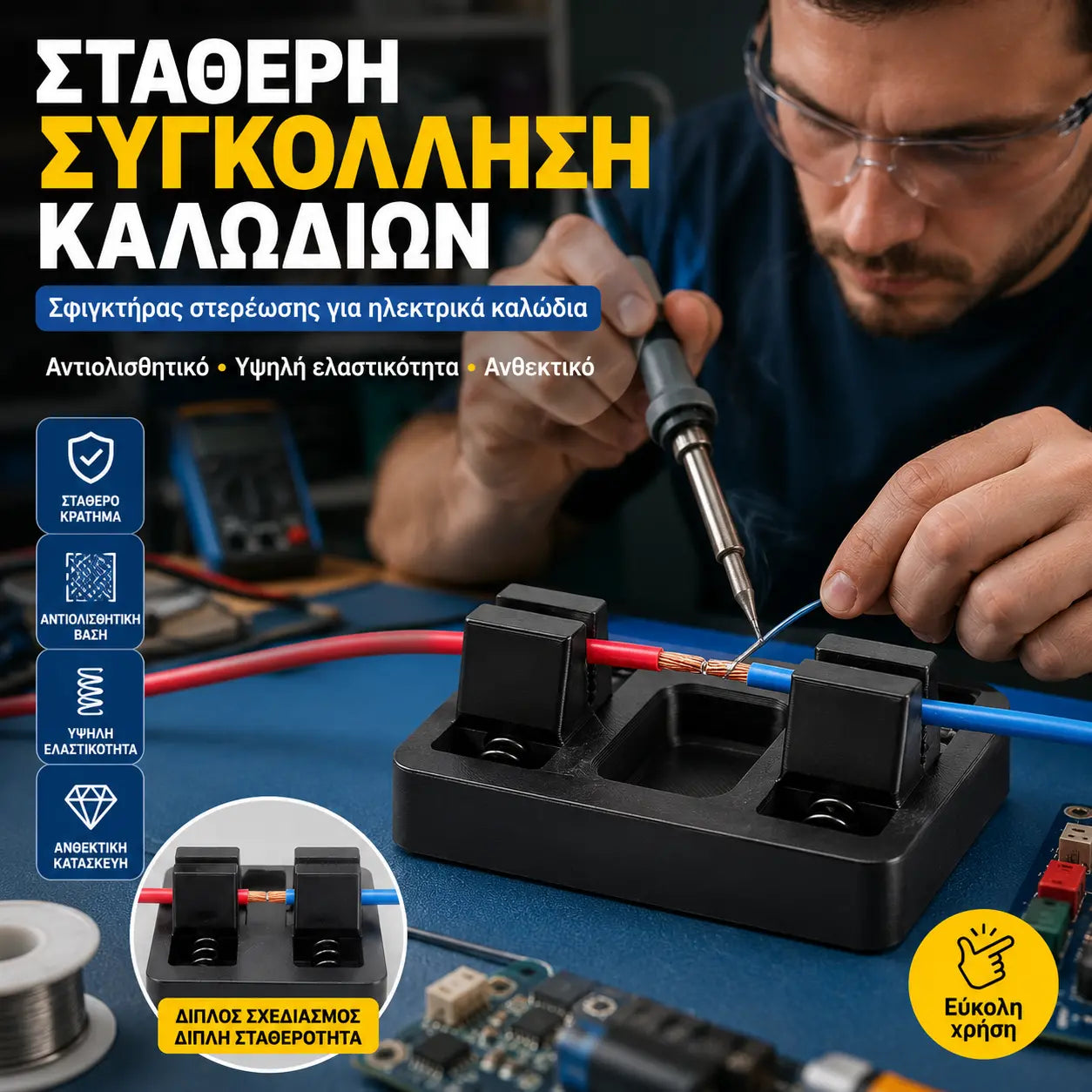 2 τεμάχια για 24 ευρώ 🎁🔌 Σφιγκτήρας συγκόλλησης ⚙️ Σταθερό κράτημα 🎯 Ακριβής τοποθέτηση 🔧 Εύκολη συγκόλληση