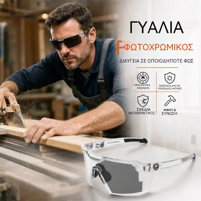 Πολυχρηστικά γυαλιά ασφαλείας για εργασία και αθλητισμό – Ανθεκτικά στη σκόνη, στον αντιανεμικό και με προστασία UV400 για ξυλουργικές εργασίες, DIY, service αυτοκινήτου, κηπουρική και ποδηλασία
