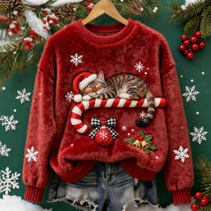 🎅【Božićno posebno izdanje】🎄【S-5XL】⛄Ženski božićni flanelasti džemper s lijepim uzorcima – topao, udoban i savršen za blagdansko razdoblje