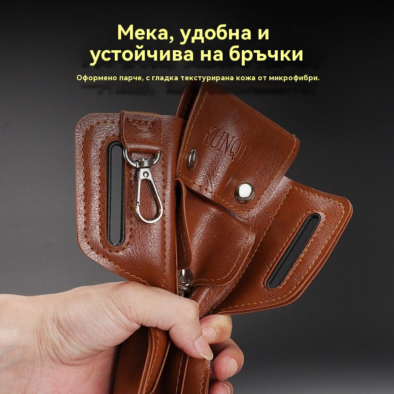 🎁【Горещи продажби-50% отстъпка】👜Практична кожена чантичка за колан с няколко отделения – удобна за работа, пътуване и ежедневно ползване