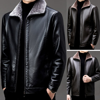 🔥【Vruća rasprodaja】🔥【M-3XL】🧥 Muška nova zimska kožna jakna s flis podstavom, visoka kvaliteta prave kože, unutrašnjost od janjeće vune, topla i udobna.