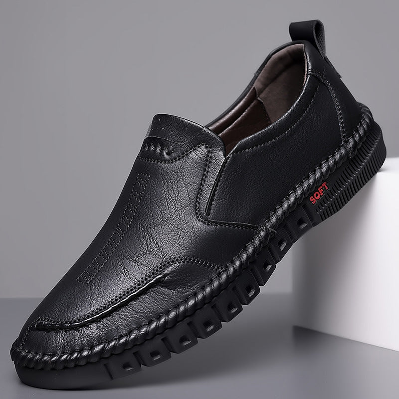 【39-44】Eleganckie nowe męskie obuwie codzienne ze skóry, z miękką podeszwą i antypoślizgowym spodem