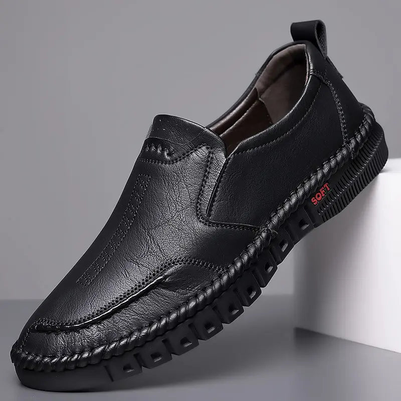 【39-44】Eleganckie nowe męskie obuwie codzienne ze skóry, z miękką podeszwą i antypoślizgowym spodem