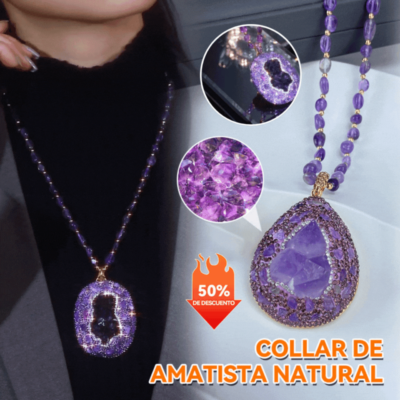 ✨【50% zľava】🔮Luxusný náhrdelník s prírodným ametystom v surovom stave – Ručne vyrábaný, unikátny dizajn, energetická sila ametystu