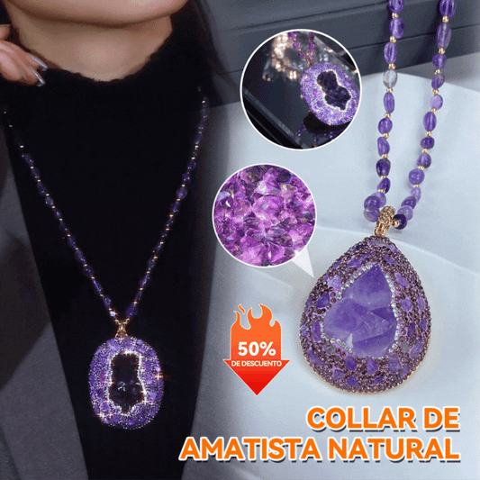 ✨【50% zľava】🔮Luxusný náhrdelník s prírodným ametystom v surovom stave – Ručne vyrábaný, unikátny dizajn, energetická sila ametystu