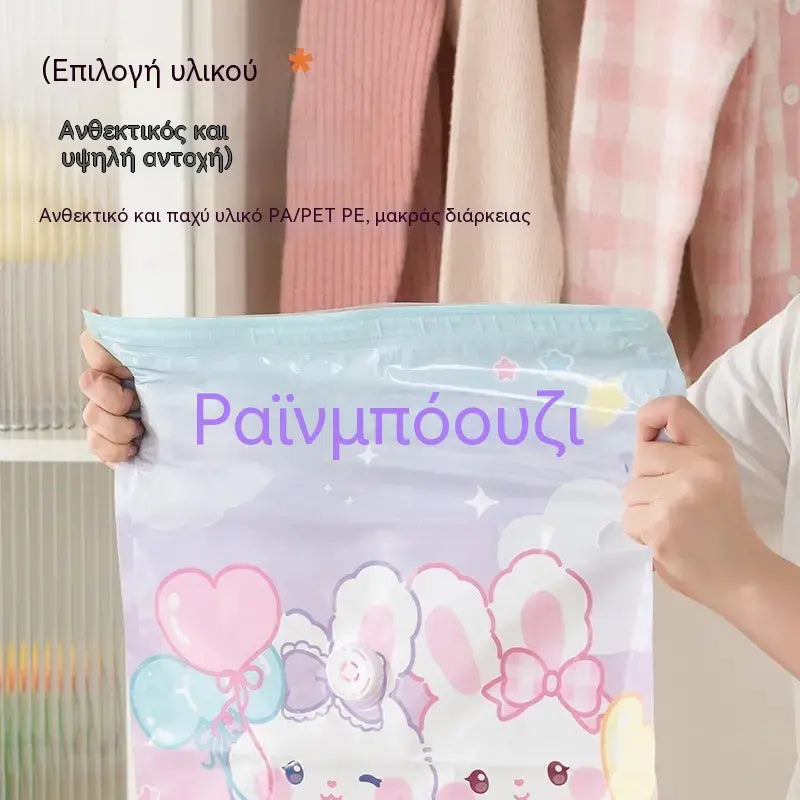 🧳【Σετ 5 τεμαχίων】💨 Μεγάλη, συμπιέσιμη τσάντα αποθήκευσης κενού αέρος: δεν απαιτείται αντλία, στεγανή και ιδανική για εξοικονόμηση χώρου στις βαλίτσες και στο σπίτι ✈️