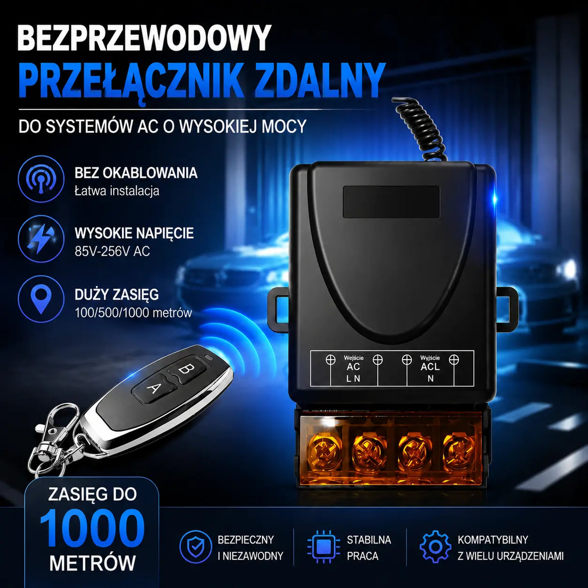 【Artykuły gospodarstwa domowego】【HOT SALE】Bezprzewodowy przełącznik zdalnego sterowania 30A przekaźnik dużej mocy