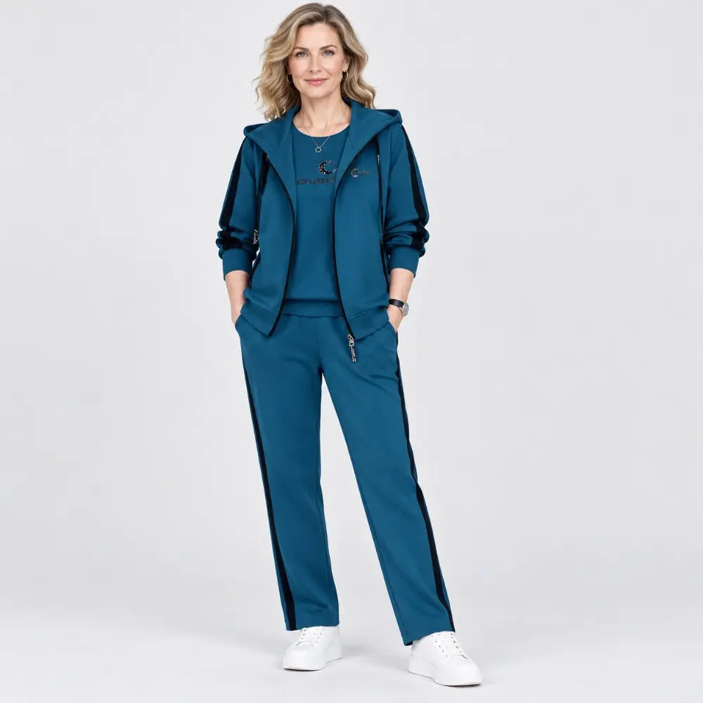 【M-4XL】Γυναικείο Σετ 3 Τεμαχίων 2026 – Φθινοπωρινό/Χειμερινό Σύνολο με Κουκούλα, Άνετη Γραμμή, Αθλητικό Στυλ, Μεγάλα Μεγέθη, Σχεδιασμένο για Μαμάδες