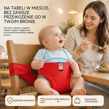 👶 Niezbędny produkt do karmienia dzieci w podróży! Pas bezpieczeństwa do przenośnego krzesełka dla dzieci, gotowy do użycia jednym kliknięciem, z zabezpieczeniem przed upadkiem! ✨🎒