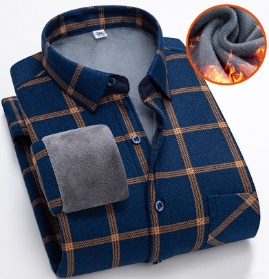 🔥【L-5XL】Jesenska i zimska topla poslovna košulja dugih rukava