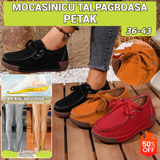 🔥🌟【50% zniżki】Damskie buty na grubej podeszwie z zaokrąglonym noskiem – Wygodne i nowoczesne buty z podparciem dla stóp, które amortyzują wstrząsy i pomagają w utrzymaniu prawidłowej postawy.