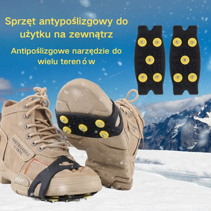 🚶❄️Cena za 4 pary wynosi 99 zł🔥Niewidoczne, 5-zębowe, antypoślizgowe pętle do raków, raki do użytku na zewnątrz, odpowiednie do wędrówek po śniegu, wspinaczki górskiej, wspinaczki skałkowej i zimowych powierzchni lodowych, niezbędne dla osób starszych.