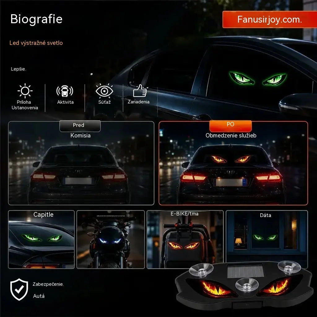 🚗👀 Solárne LED výstražné svetlo do auta | Priťahuje všetku pozornosť a zlepšuje bezpečnosť jazdy: Bezdrôtové, s automatickou detekciou a univerzálnou aplikáciou ✨