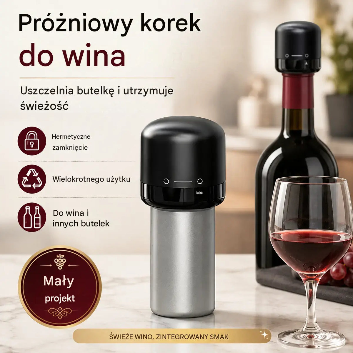 4 sztuka 89zł  ⏰🔥Oferta ograniczona czasowo! 🍾Zatyczki próżniowe do butelek wina🥳🍴