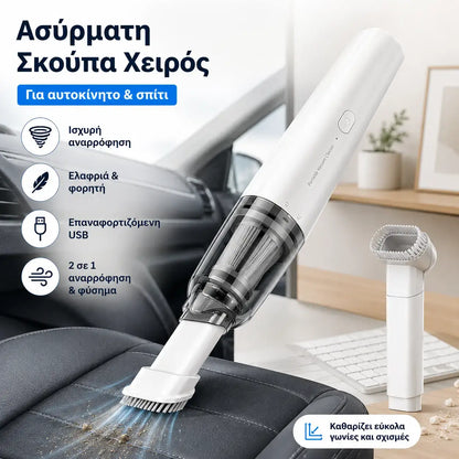 1 σετ 30 ευρώ💨 💨Φορητή, ασύρματη ηλεκτρική σκούπα αυτοκινήτου υψηλής ισχύος, διπλής χρήσης και πολλαπλών λειτουργιών