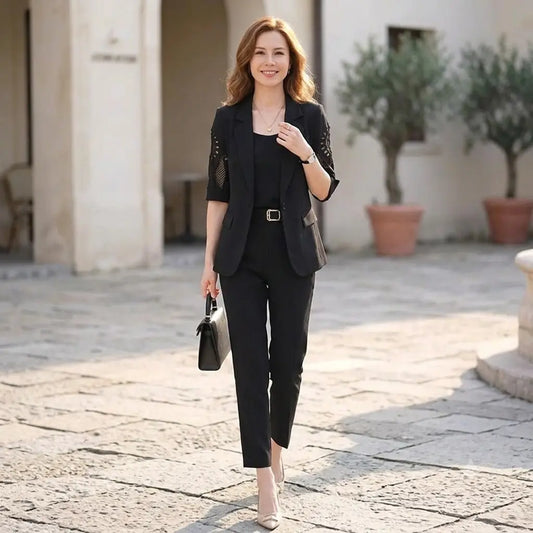 🏆【Μπουφάν + Φανελάκι + Παντελόνι】Μοντέρνο Casual Σετ 3 τεμαχίων