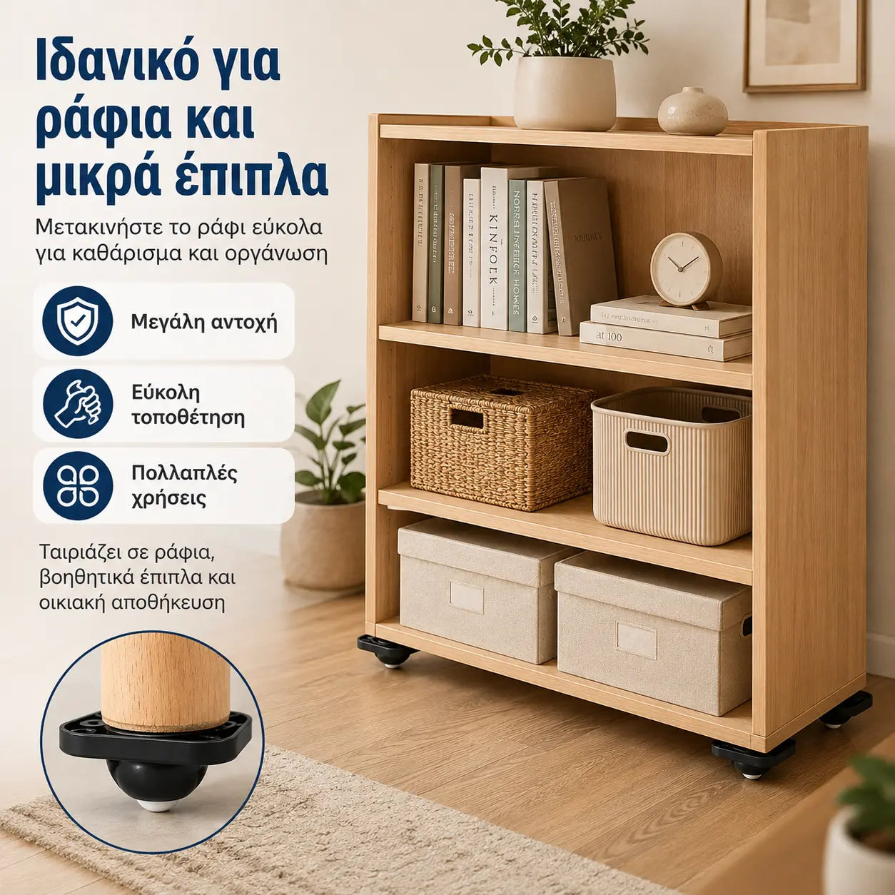 4 τεμάχιο 25 ευρώ 🏡🥳Πείτε αντίο στην αδυναμία μετακίνησης επίπλων | Οι ροδάκια 360° πανκατευθυντικά κάνουν την μετακίνηση βαρέων αντικειμένων εύκολη