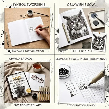 🎨🔢 Książka do kolorowania po numerach – 100 monochromatycznych tajemnic w wysokiej rozdzielczości 🖤📘