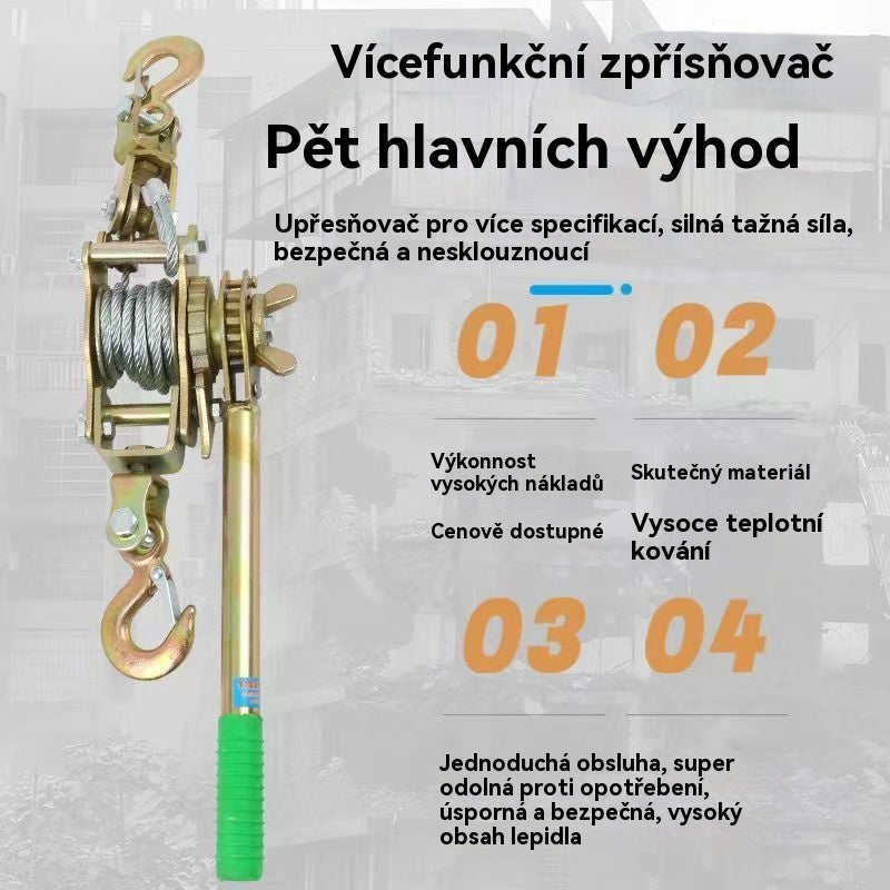 🧰 【30% OFF】2 tunový naviják s lanovým zdvihem a 2 háky