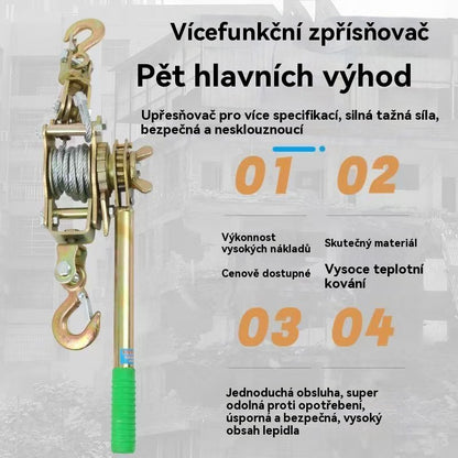 🧰 【30% OFF】2 tunový naviják s lanovým zdvihem a 2 háky