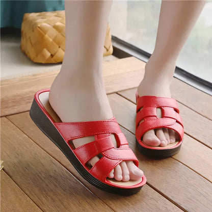 ⏰🔥【Oferta ograniczona czasowo】Eleganckie damskie kapcie wykonane z miękkiej skóry zapewniającej najwyższy komfort