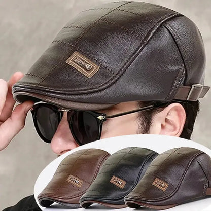 1 za 109 zł.🧢🔥Nowy, wysokiej jakości, skórzany beret na jesień i zimę w stylu retro