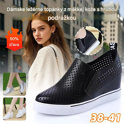 🔥【34-41】🔥Dámske ležérne topánky leto 2026 z mäkkej kože s hrubou podrážkou