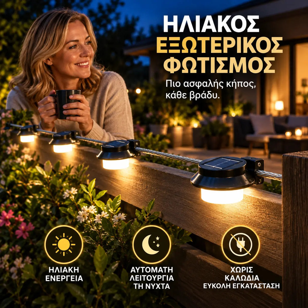 1 τεμάχιο 29 ευρώ ☀️ Ηλιακό φωτιστικό LED τοίχου για υδρορροή | Διακοσμητικός φωτισμός εξωτερικού χώρου