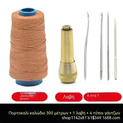 25 € ανά τεμάχιο✨Έκπτωση 50% τώρα!✨ Σετ 5 τεμαχίων με σουβλί ραψίματος δέρματος και κηρωμένο νήμα: Εργαλεία χειροκίνητου ραψίματος για δερμάτινες κατασκευές.