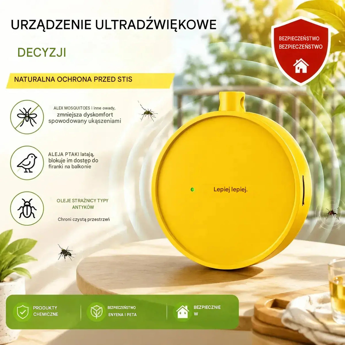 🔥【2 sztuka 89zł】🐦 Przenośny ultradźwiękowy odstraszacz ptaków | Automatyczny odstraszacz gołębi, idealny na balkony, do ogrodów i przestrzeni zewnętrznych