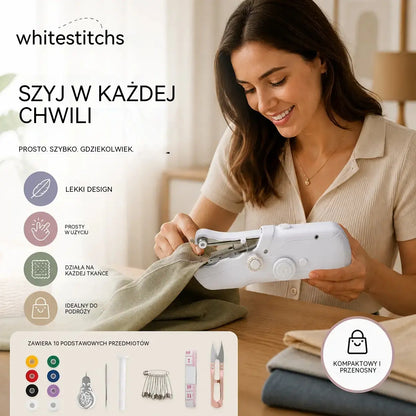 🧵 Mini elektryczna maszyna do szycia — lekka, przenośna i łatwa w obsłudze! ✨