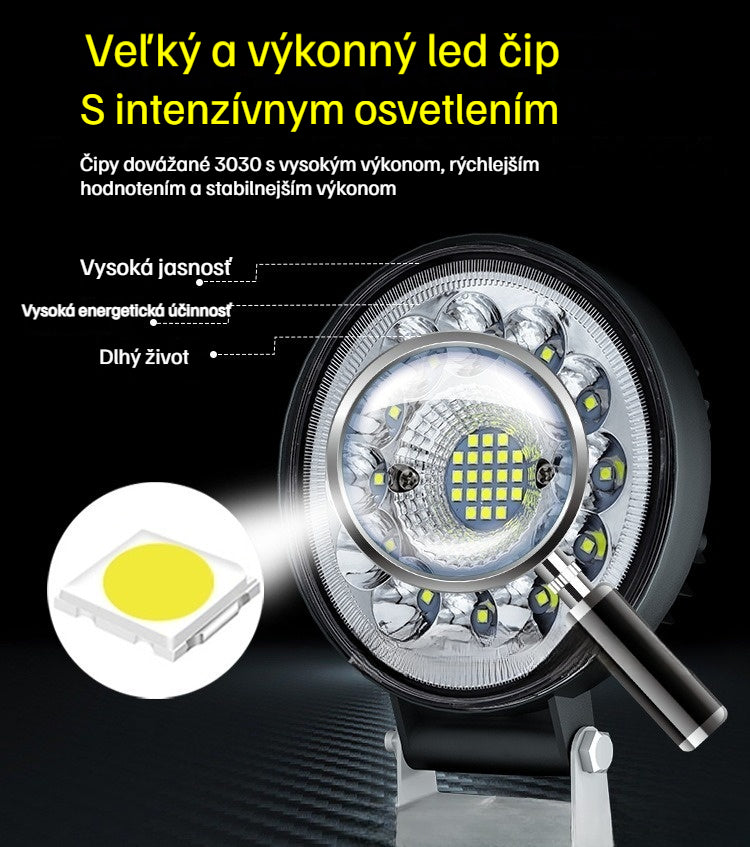 🚨💡【Kúpte 1 a získajte 1 zadarmo】99W okrúhle LED svetlomety pre upravené vozidlá, pomocné svetlomety pre terénne vozidlá