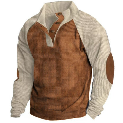 【S-3XL】Casualowa bluzka męska z długim rękawem