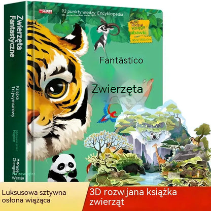 🦖Rycz! Rycz! Książka z wyskakującymi dinozaurami. Książka 3D z zakrętami i zwrotami akcji. Zabawna encyklopedia dinozaurów.