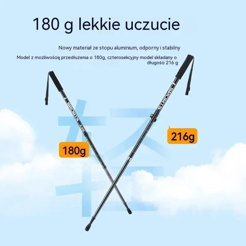 🦯Regulowany kij trekkingowy ze stopu aluminium: wytrzymały, amortyzujący wstrząsy i lekki