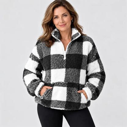 【S-5XL】🌸Niezwykle miękki polarowy sweter w kratę, który zapewnia ciepło!🧊🔥