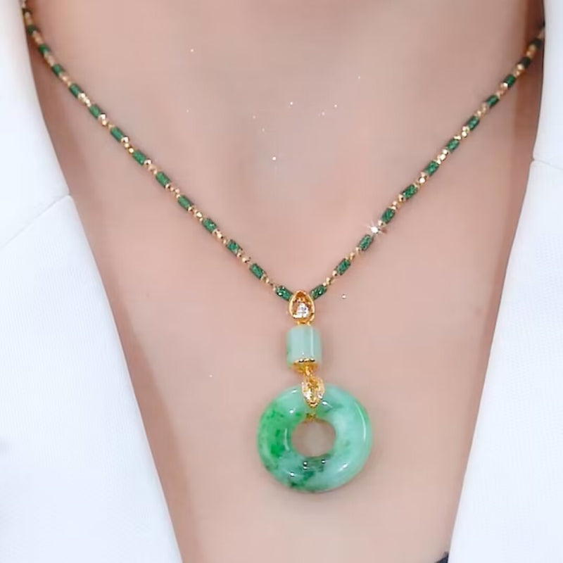 🔥2025 GRAN VENTA 🎁 Elegante collar con cierre de jade Hetian – Atrae armonía, felicidad y paz