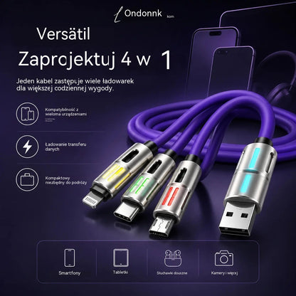 🔥Kup 1, a 1 dostaniesz gratis! 🔥Kabel ładujący LED 4 w 1⚡📱