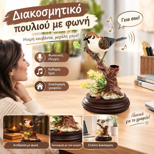 🦜🐦🐦【Πρόσφατες προσφορές】Δημιουργικά, χαριτωμένα στολίδια πουλιών με φωνητικό έλεγχο για διακόσμηση γραφείου.
