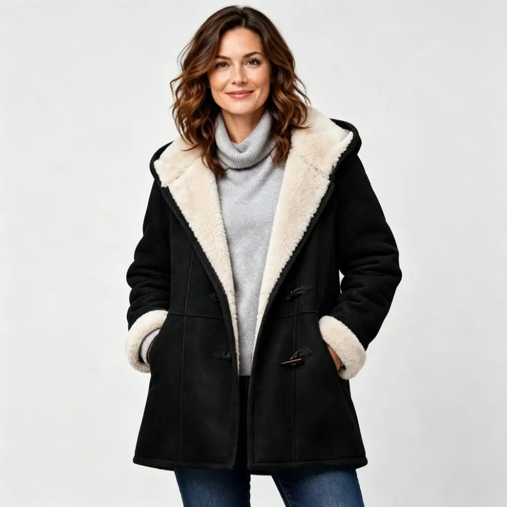 🐏🥼Έκπτωση 50%💖 Κομψό και ζεστό γυναικείο παλτό από τεχνητό σουέτ με επένδυση fleece, μεγέθη S–5XL, καθημερινό χειμερινό μπουφάν
