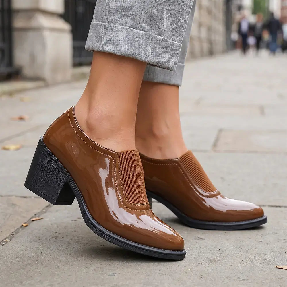 💕【Rozmiary 36–43】Stylowe, błyszczące damskie buty na słupku — Elegancki słupek; stabilne i wygodne podczas chodzenia.