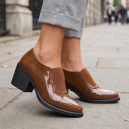 💕【Rozmiary 36–43】Stylowe, błyszczące damskie buty na słupku — Elegancki słupek; stabilne i wygodne podczas chodzenia.