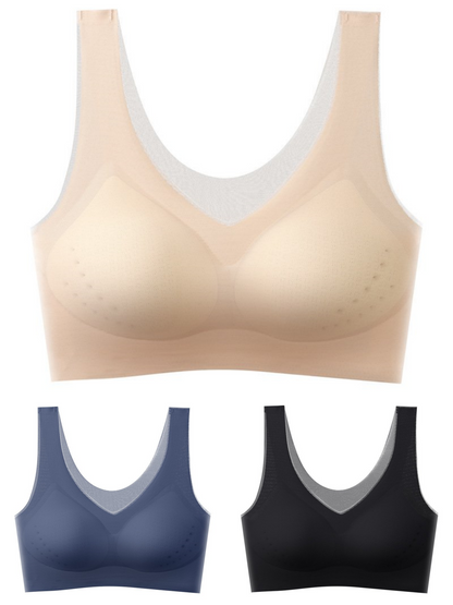 🏆【Cumpărați 2 primiți 1 gratuit】【40-120KG】2025, sutien push-up din mătase de gheață fără cusături