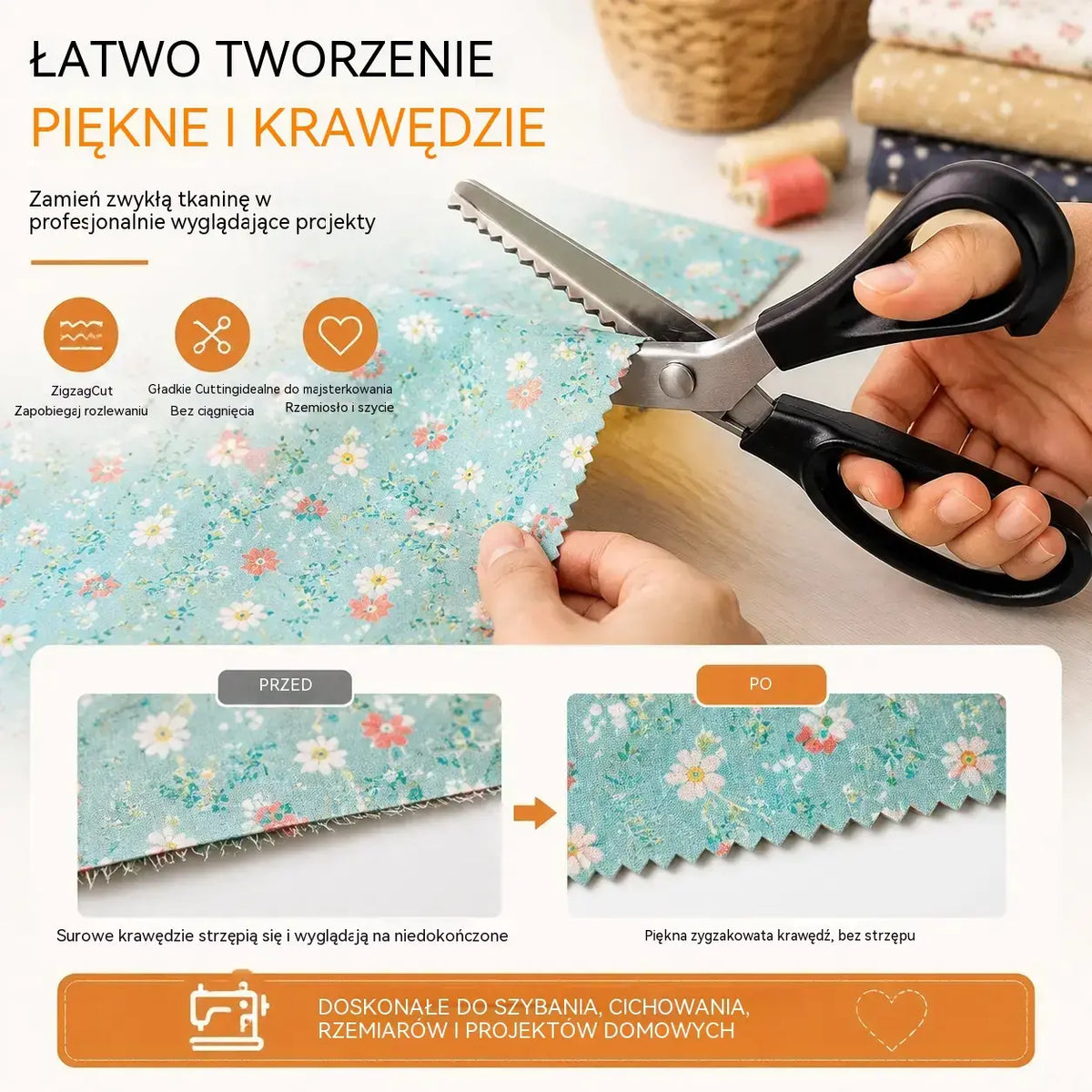 🔥Kup 1, a 1 dostaniesz gratis✂️Nożyczki zygzakowate ze stali nierdzewnej