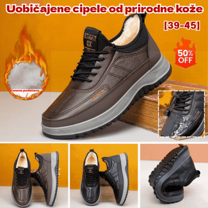 🔥2025 Muške zimske ležerne sportske cipele, plišane i tople cipele s vezicama