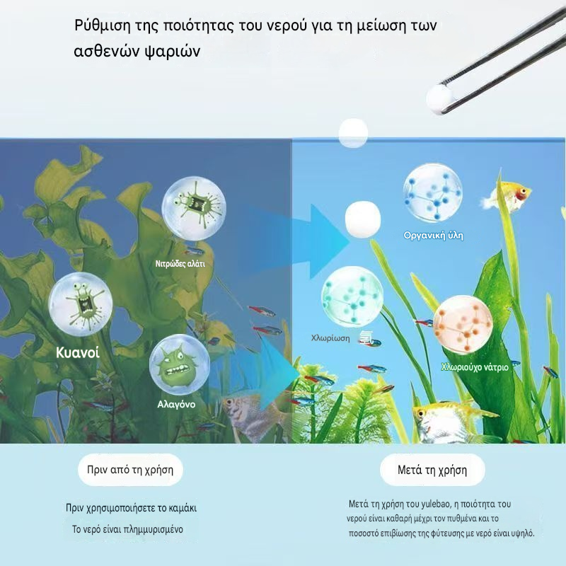 🐟【300 δισκία】27 ευρώ.💧 Αναβράζοντα δισκία για τον καθαρισμό του νερού ενυδρείου και λίμνης, δισκία οξυγόνωσης για ενυδρείο 🔥