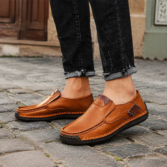 👞Ostatni dzień 50% zniżki【38-48】Luźne skórzane buty codzienne męskie, miękka podeszwa dla wygody, ortopedyczna konstrukcja, łatwe zakładanie i zdejmowanie